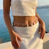 Shell Starfish Waist Chain Adjustable Beads Belly Chain Elegant Imitation Pearl Body Chain  Party
