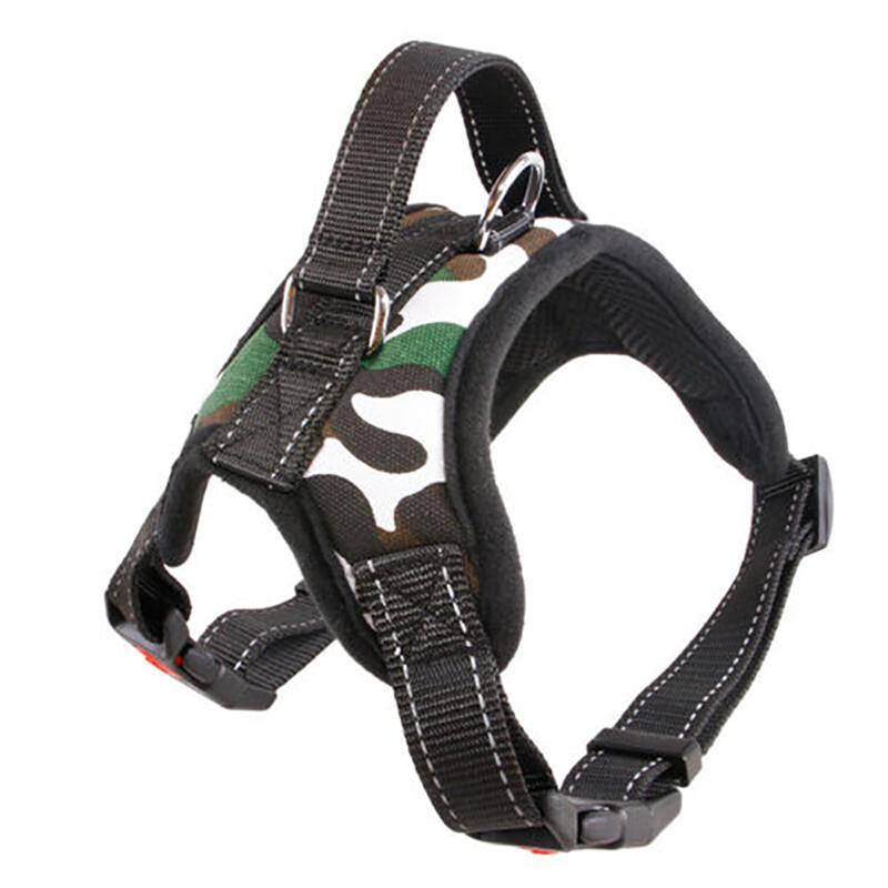 Nylon Dog Harness Collar Adjustable No-Pull Dog Harness Reflective Outdoor Pet Vest for Medium Large Dogs Pet Traction