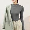 Plus-size Women's Turtleneck Pullover Long Sleeves Slim Fit Simple Basic Solid Color Top Bottoming Shirt Female Knitted Base Shirt