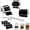 120Pcs/Roll 2 Styles Removable Blackboard Stickers With Erasable Pen Waterproof Chalkboard Labels 1.4*2.2in for Home & Kitchen