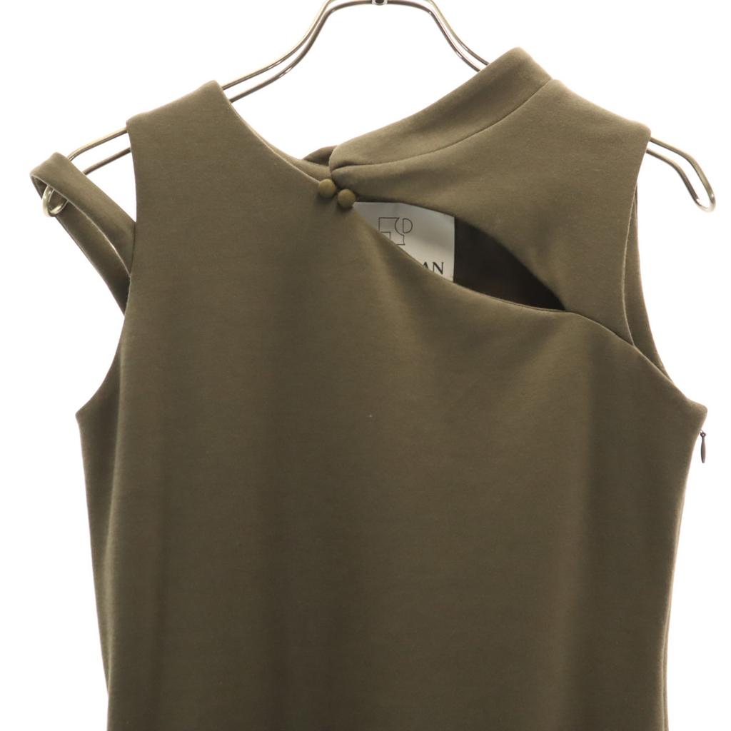 T_LOPLAN Платье без рукавов с разрезом Длинное платье F Хаки Коричневый Женское Б/У