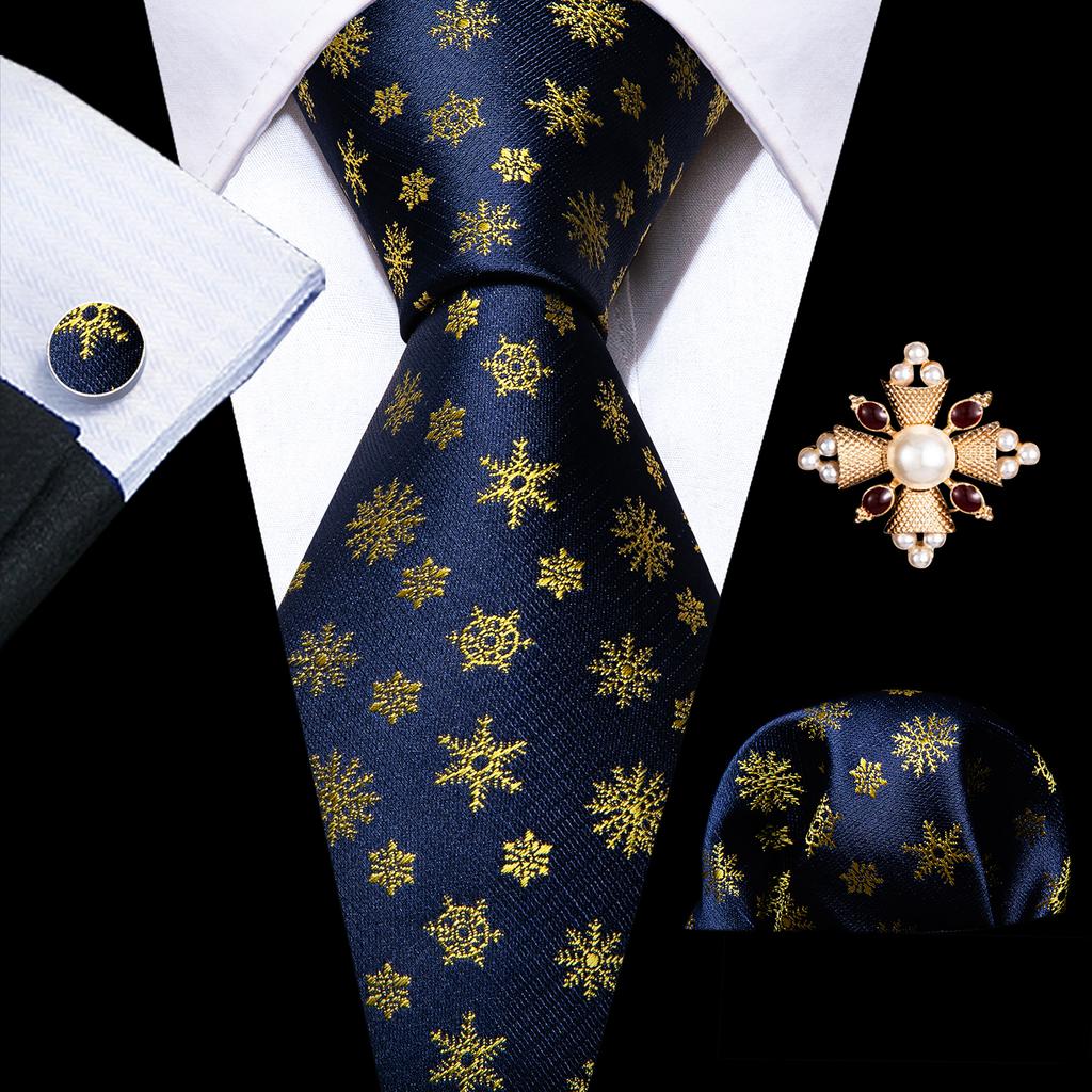 Комплект для мужчин: галстук, брошь и карманный платок