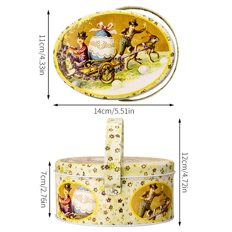 1 шт. Подарочная упаковка с ручкой на пасхальную тематику, модная жестяная коробка для хранения монет, коробка для конфет, коробки для печенья, праздничные принадлежности