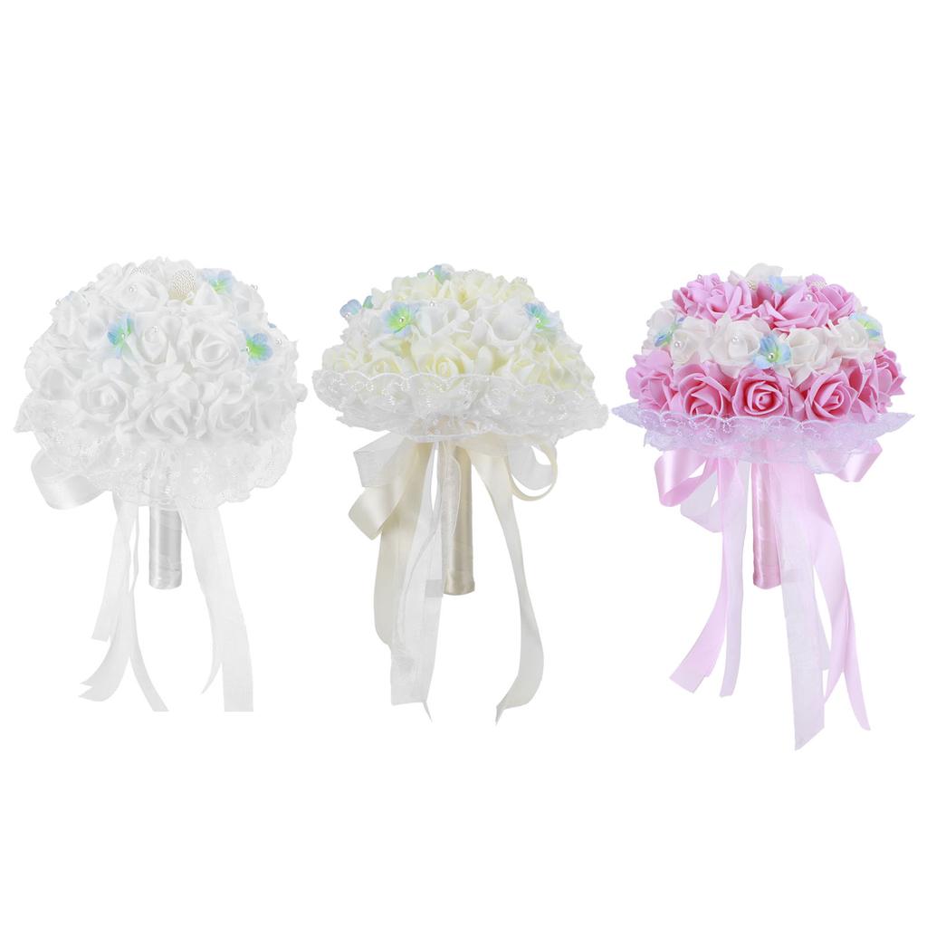 Свадебная невеста держит цветы Искусственные цветы Букет роз Свадебные принадлежности Украшения