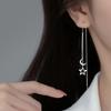Long Hollow Star And Moon Earrings, Slimming Earrings