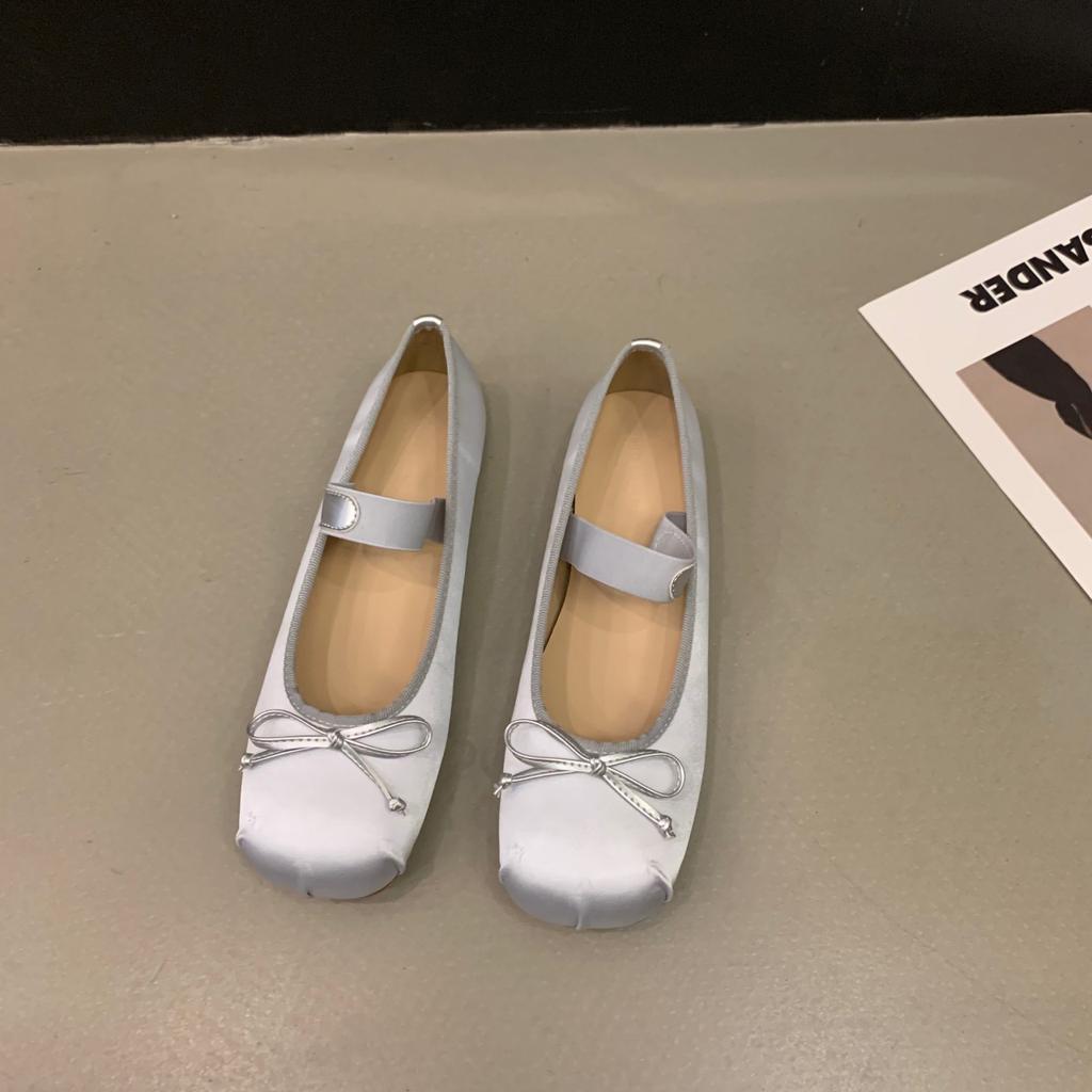 Балетки из атласного шелка женские балетки с резинкой-бабочкой женские мягкие туфли Мэри Джейн балетки женские Zapatos Mujer