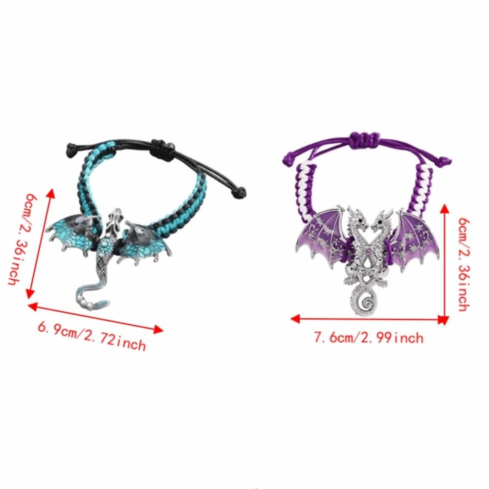 Creative Braided Rope Bracelet Vintage Woven Cord Wristband Fashion Animal Dragon Bracelet Cosplay