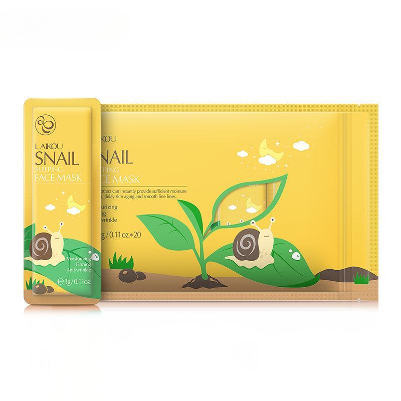 LAIKOU Snail Sleeping Mask 3g*20 Увлажняющая питательная маска для лица