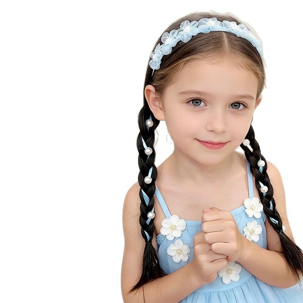 Boho Style Braided Hair Ribbon Organza Lace Hair Accessories Cute Girls Hair Headband  Dress Up