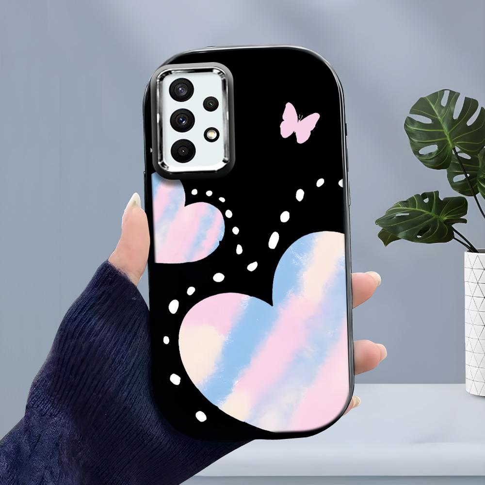 Cut Love Heart Bear Liquid Silicone Phone Case for Samsung Galaxy S24 S23 S20 FE Plus Ultra Note 20 10 A51 A52 A54 A73 Shockproof Soft Cover Casing