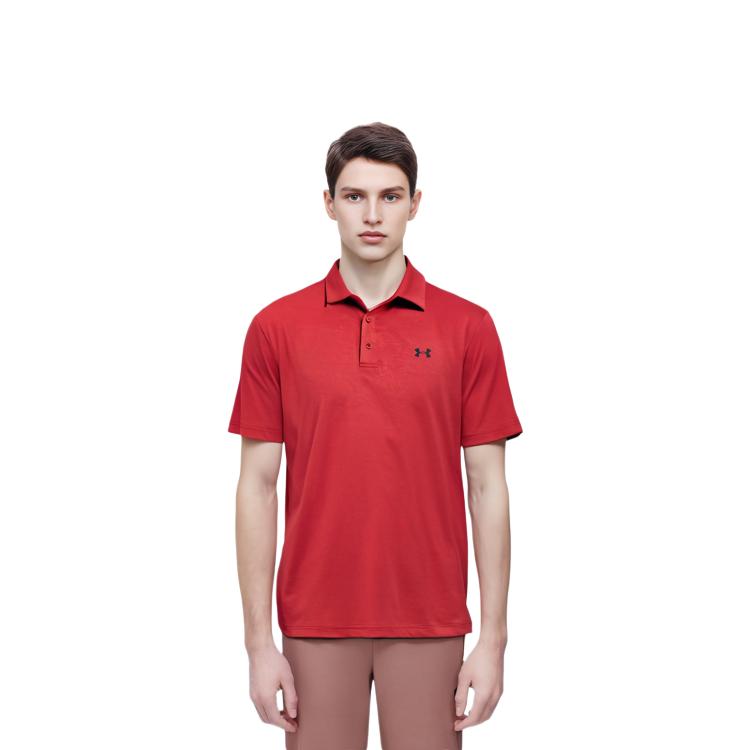 Under Armour Мужская футболка-поло с меланжевым эффектом, красная 1351131-600