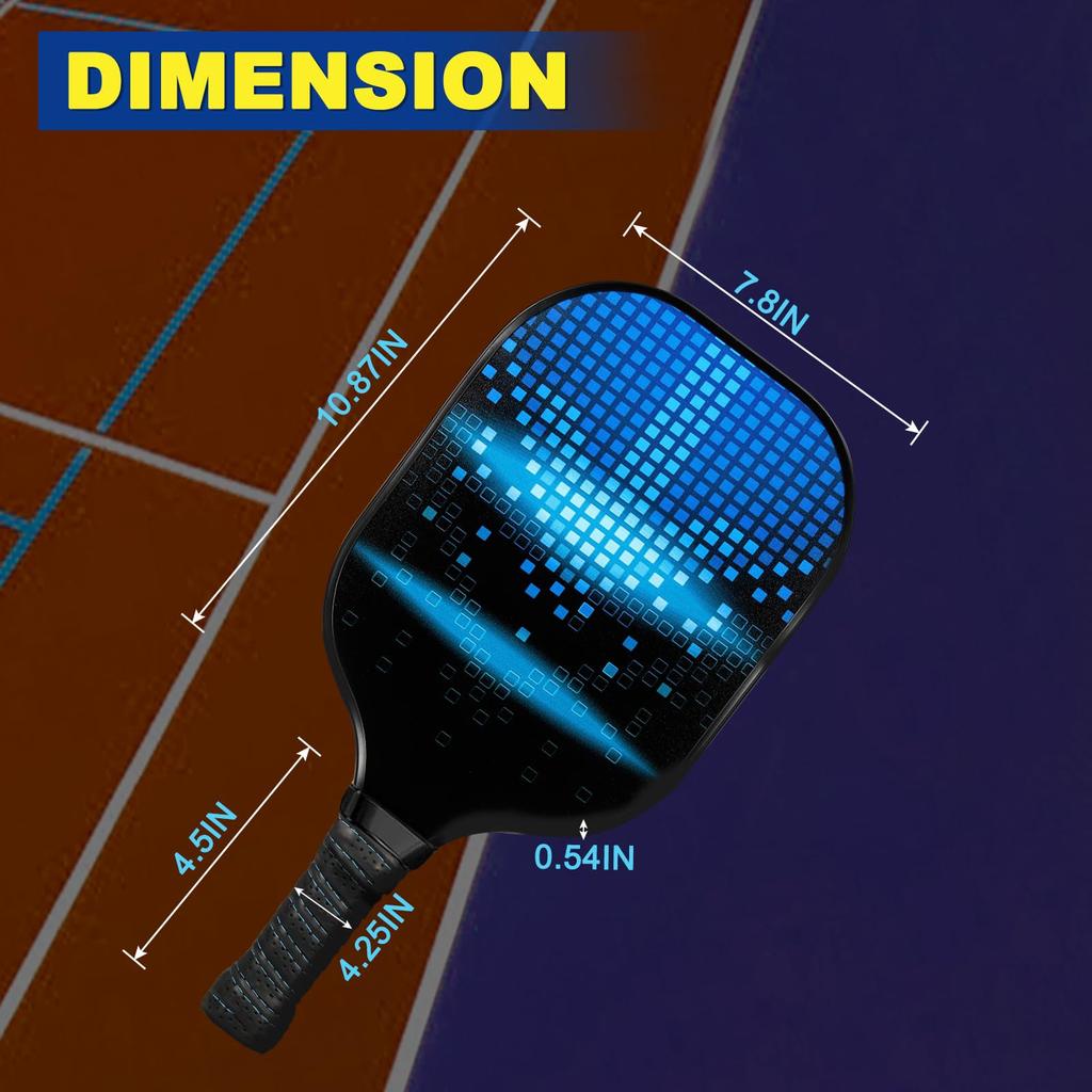 PATIKIL Набор для пиклбола Одобрено USA Pickleball Профессиональный графитовый набор для пиклбола Полипропиленовый сотовый амортизированный 120 мм Портативный чехол - (USAPA) -