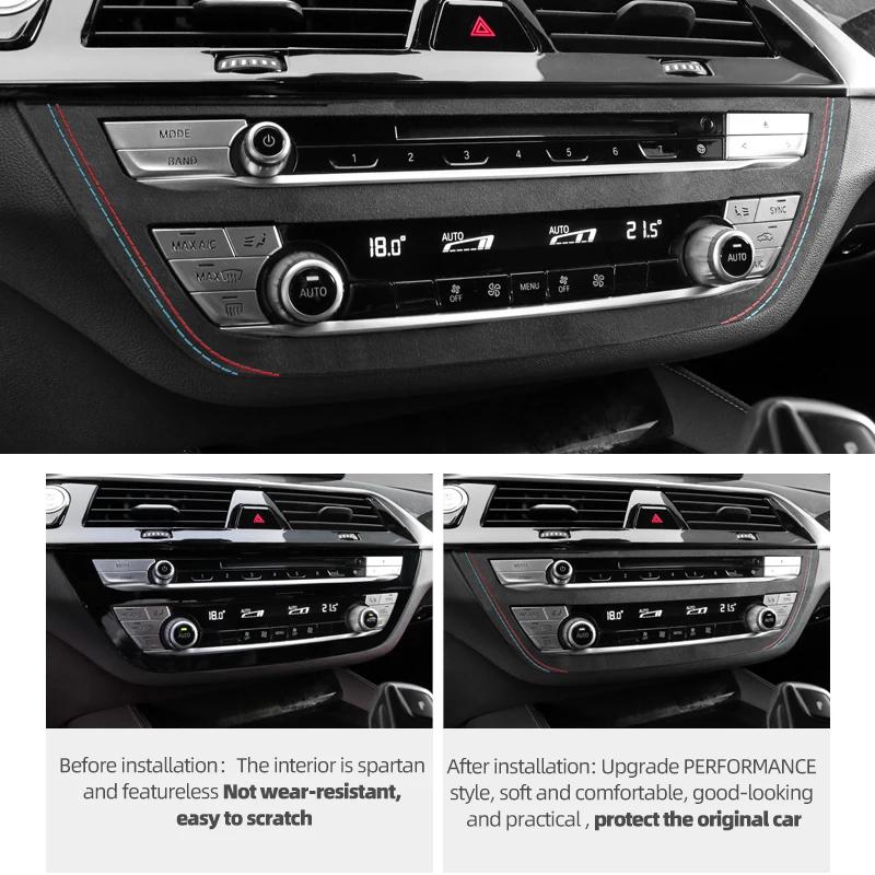 For BMW G30 G32 G38 Series 5 6 Made of Alcantara Center Console CD Panel Trim Frame Performance Sticker Car Interior Accessories