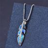 Red/Blue/Green Fire Opal Leaf Pendant Necklaces For Women 925 Sterling Silver Feather Jewelry Female Chain Wedding Necklace