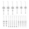 18 Pcs Crystal Christmas Ornaments for Tree Clear Acrylic Snowflake Icicle Hanging Ornaments with Drop Pendants Winter Wonderland
