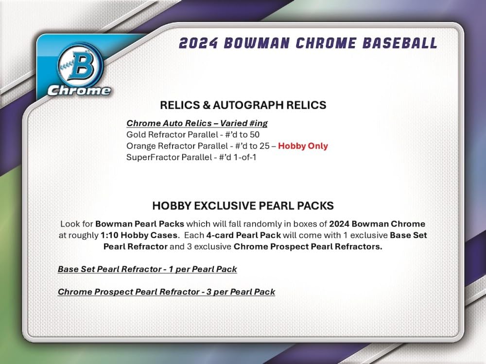 2024 Bowman Chrome Baseball HOBBY Chrome Baseball Hobby -