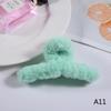 Женский коготь для волос, плюшевый зажим, милый корейский осенне-зимний однотонный, элегантный, акриловый, пушистый