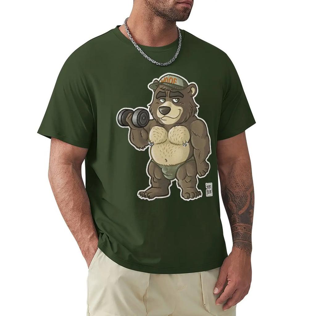 Повседневная футболка Thicc Bear Animals Strong Wildlife Футболка Harajuku с коротким рукавом Футболка с графикой из 100% хлопка