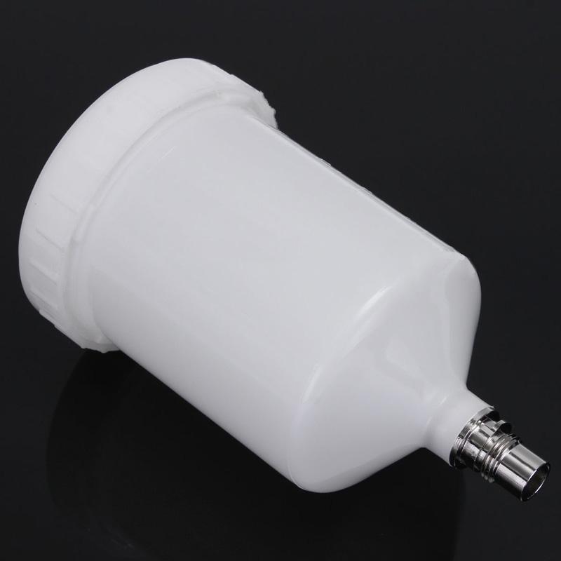 White 600ML Spray Gun Plastic Cup Pot QCC Thread Connector For SATA Spray Gun