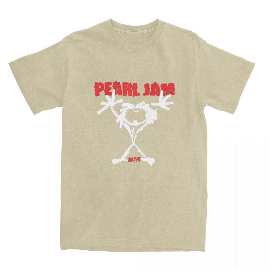 Men's Pearls Jams T-Shirts Music Band Heavy Metal Pure Cotton Clothing Summer Y2K Funny T Shirt O Neck Fashion Custom Tee Shirt