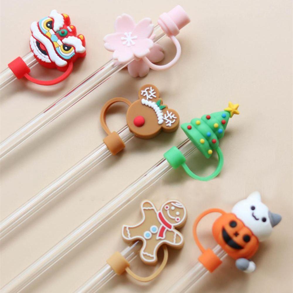 Decoration Dustproof Silicone Plugs Splash Proof Dust Cap Straw Cover Cup Accessories Straw Topper