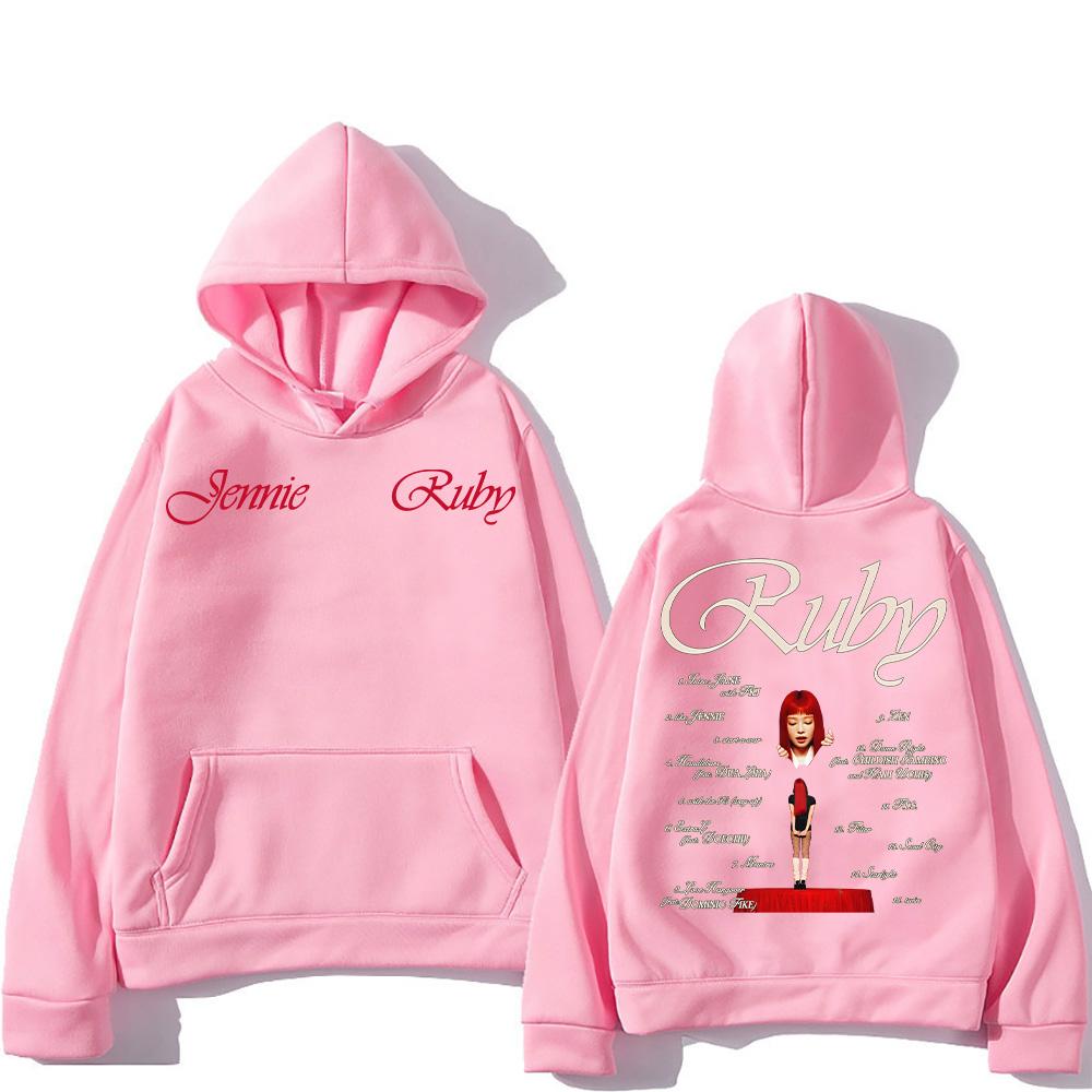 2025 Новое худи Jennie Kpop Jennie Ruby Треклист первого альбома Одежда Унисекс Дизайн Эстетичный Пуловер Дженни Мантра Красивой Девушки
