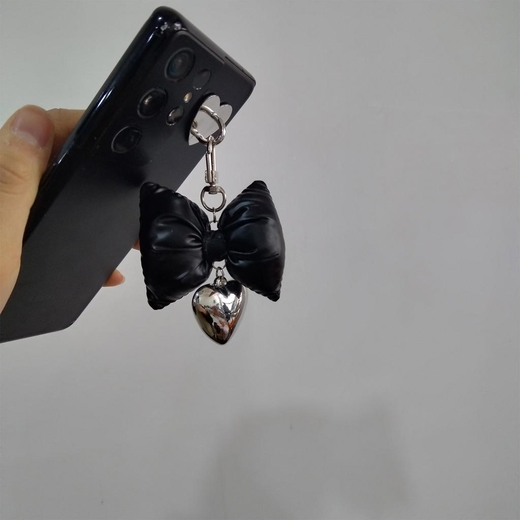 Bow Shape Phone Lanyard Bowknot Heart Pendant Keychain Detachable Phone Charm Keyring Bag Accessory for Women Girls