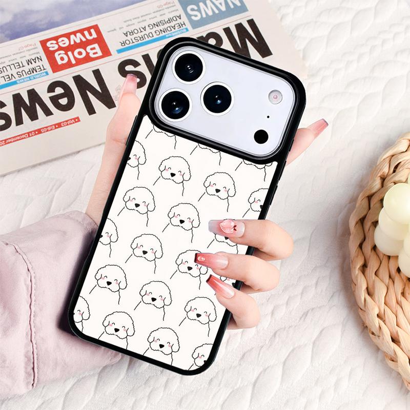 Мультяшный чехол для телефона с пуделем Для IPhone 17 16e 15 14 13 12 11 Pro Max Air Mini Мягкий защитный чехол