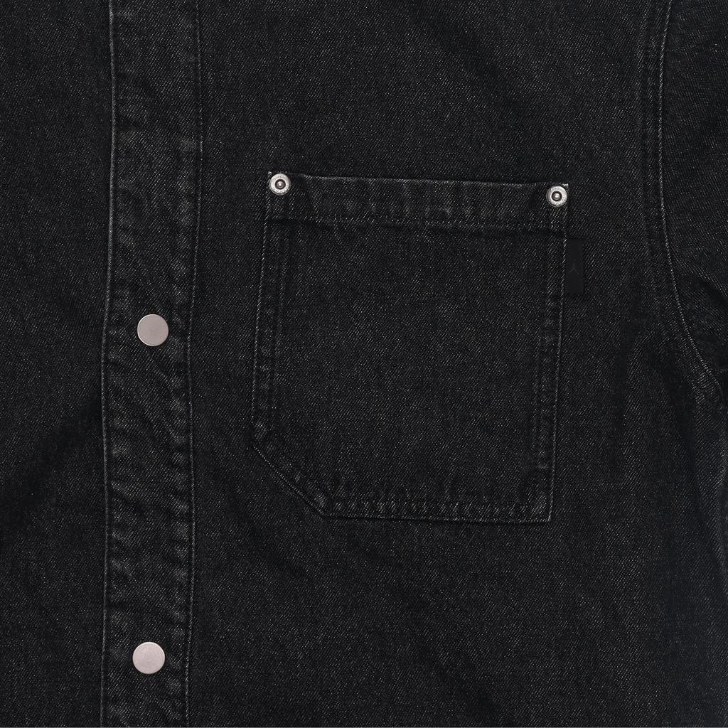 Jordan Air Vintage Polo Воротник Пуговица Логотип Буква Короткий Рукав Джинсовая Куртка Мужские Куртки Черный FZ2132010