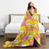 S-Simpsons Lisa Yellow Star Pattern Blankets Quality Soft Cozy  Bedding Throws Winter Picnic Couch Bed Funny Bedspread
