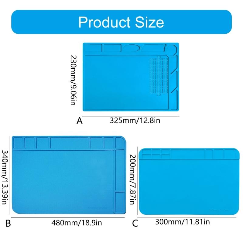 Термостойкий 500℃ силиконовый коврик для пайки, большой антистатический магнитный коврик для работы по ремонту электроники, паяльная станция