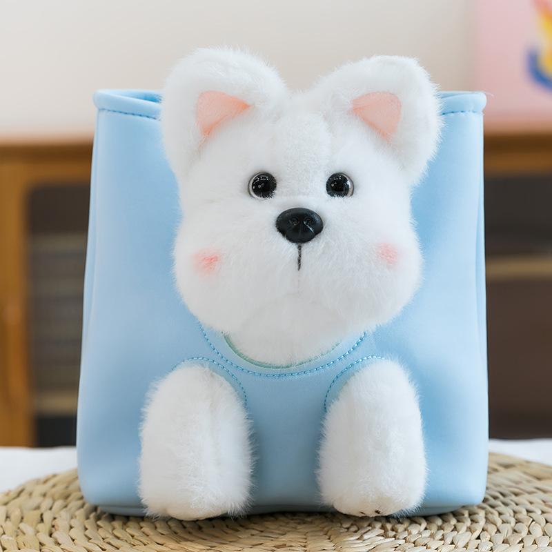 West Highland Peek-a-boo Plush Toys Kids Dolls Girls Pet Schnauzer Backpack Golden Retriever Birthday Gifts