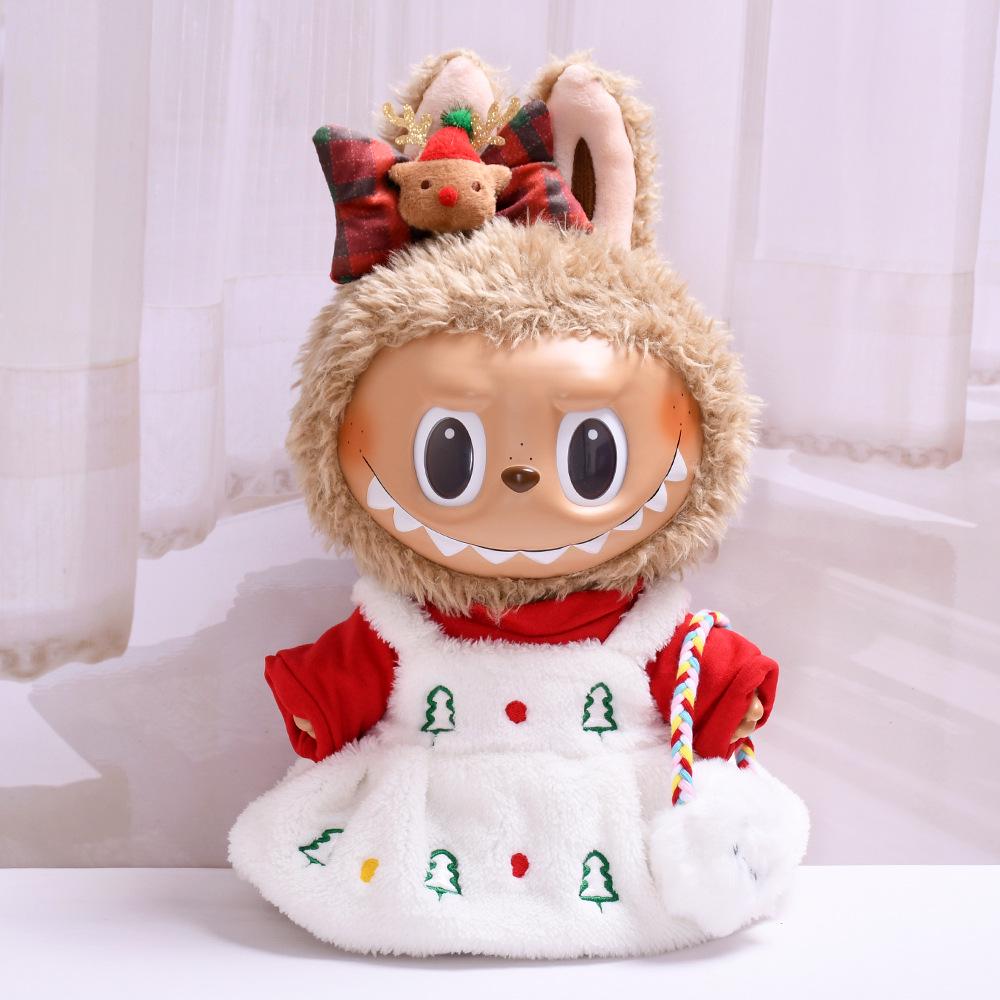 Плюшевая кукла Labubu 38 см Набор повседневной одежды с шляпой (Только одежда)