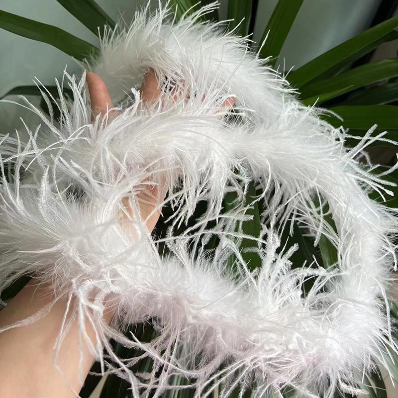 Ostrich Feather Strips and Headdresses: Perfect for Evening Gowns, Wedding Dresses, and Clothing Decoration