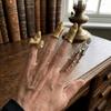 Кольцо с неровной текстурой, капля лавы, винтажный сплав, наперсток, бант, нишевый дизайн, кольцо-броня, унисекс