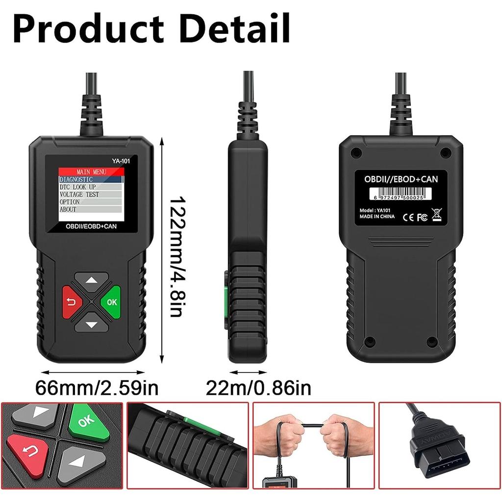 Mini Bluetooth OBD2 Scanner Diagnostic Tools Car Diagnostic Engine Code Reader for OBD II/EOBD Vehicles for Android