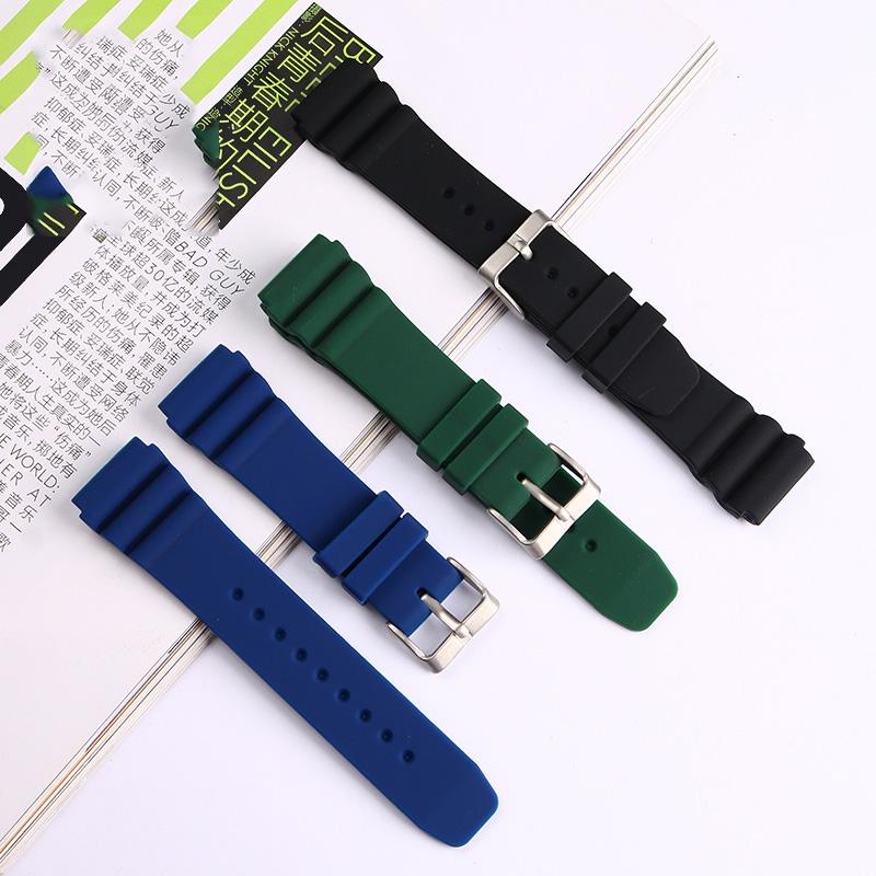 Классический 22 мм спортивный силиконовый ремешок для часов Seiko Men Водонепроницаемый резиновый ремешок для дайвинга Casio Duro Swordfish MDV106 MDV107 Series