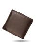 MURA Bifold Genuine Holds 7 Hidden Pocket A Vertical Coin Men's Wallet, Leather, Lightweight, Cards, (Brown Type Pocket)
