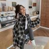 Women's Plaid Woolen Shirt Jacket – Trendy, Loose Fit for Autumn and Winter