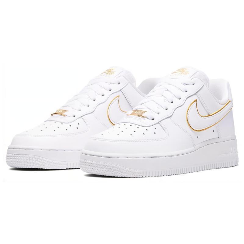 Nike Air Force 1 Low White Gold Swoosh Women's Sneakers AO2132-102