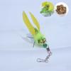 2pcs Random Style Colorful Simulation Goldfish Insect Cat Teaser Stick Heads Feather Pet Toy