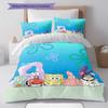 SpongeBob SquarePants Pattern Bedding Home Decoration Birthday Gift ( 1 duvet cover + 2 pillowcase, without core),fan merchandise.
