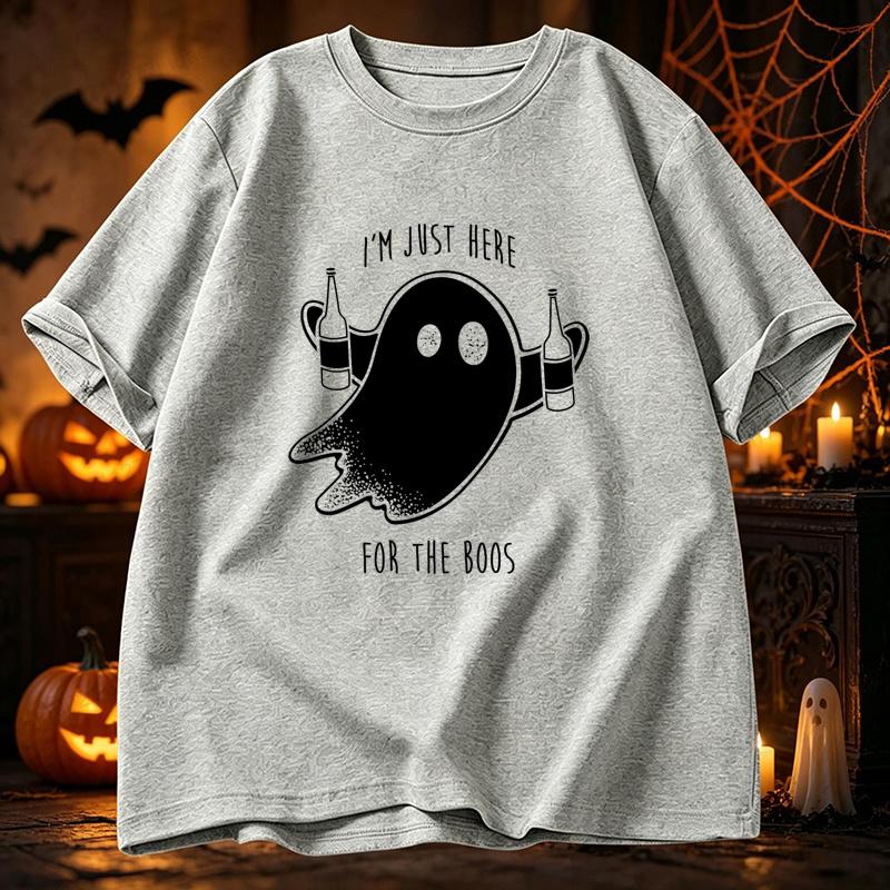Funny T Shirt Clothing I'm Just Here for The Boos T-shirt Halloween Party Tee Shirts Spooky Season Tee Tops Gifts