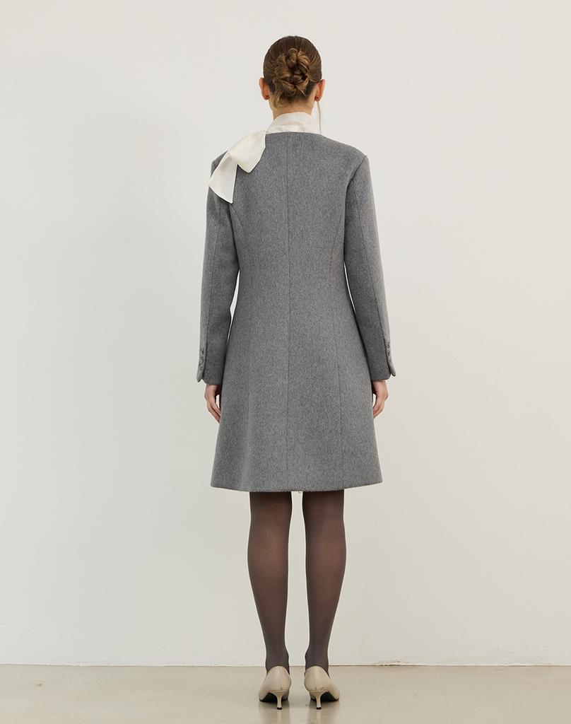 Giemar Wool Flare Half Coat Gray