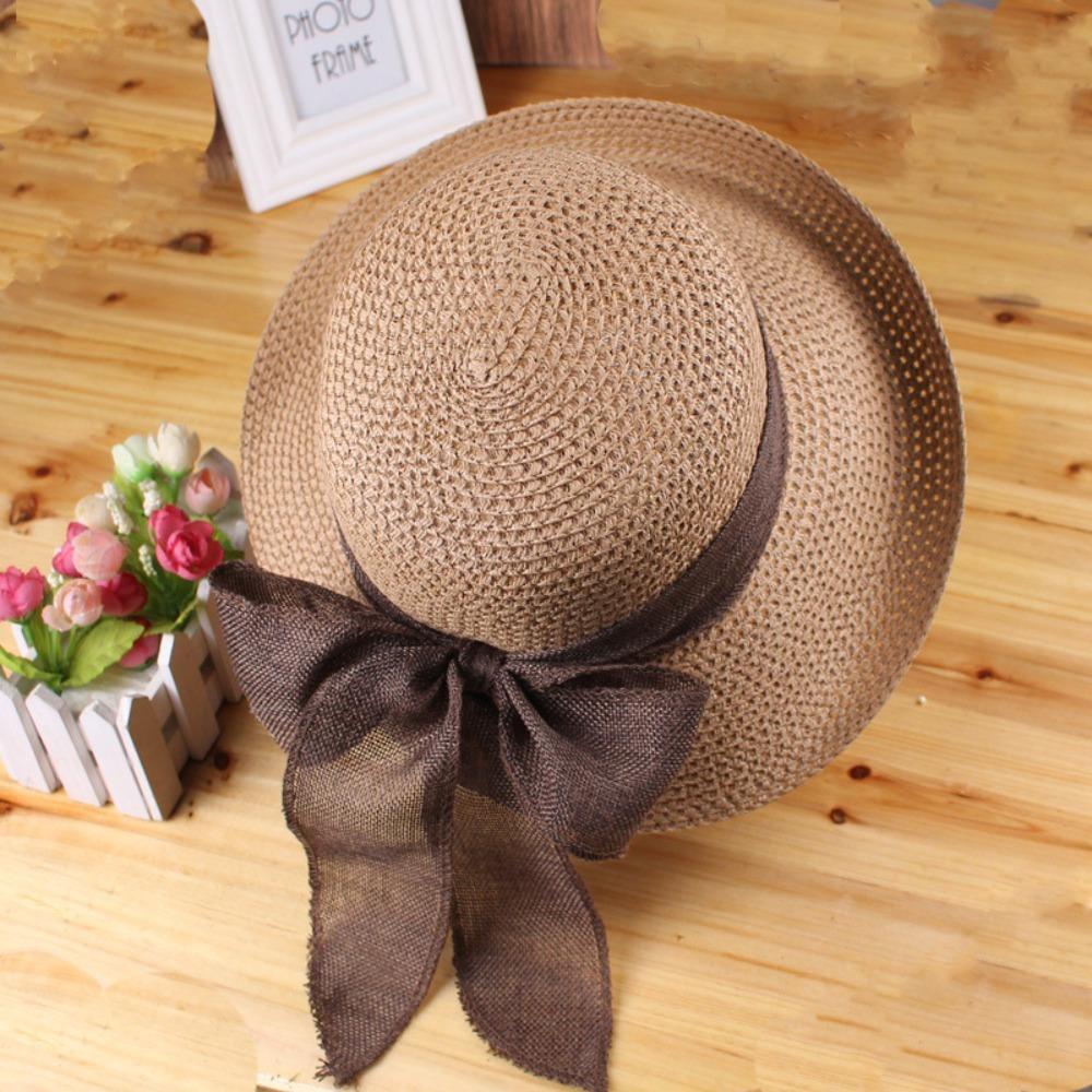 New Travel Foldable Female Vacation UV Protection Visor Straw Hat Beach Outing Sun Hat Summer Hat