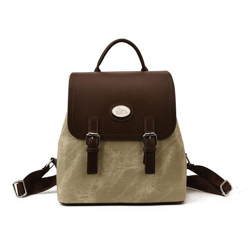 Premium sense retro women's backpack 2025 new commuting versatile super fire backpack going out travel small schoolbag