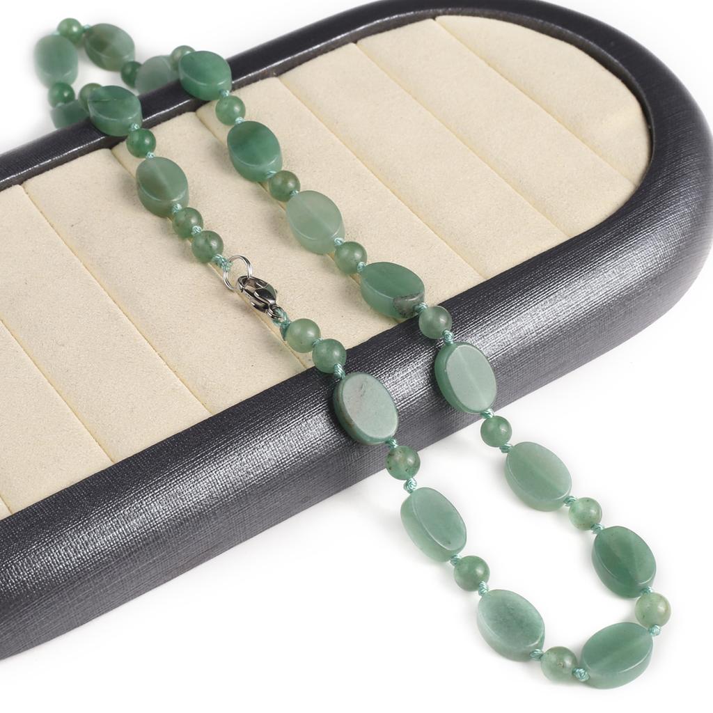 Women Necklace Natural Stone Green Aventurine Necklace Irregular Beads Charms For Birthday Gift Length 45 CM