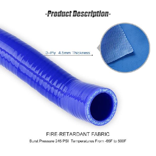 3/4PLY 76mm Length Silicone Hose Straight General Coolant Intercooler Pipe ID 48mm 51mm 55mm 57mm 60mm 63mm 65mm Black