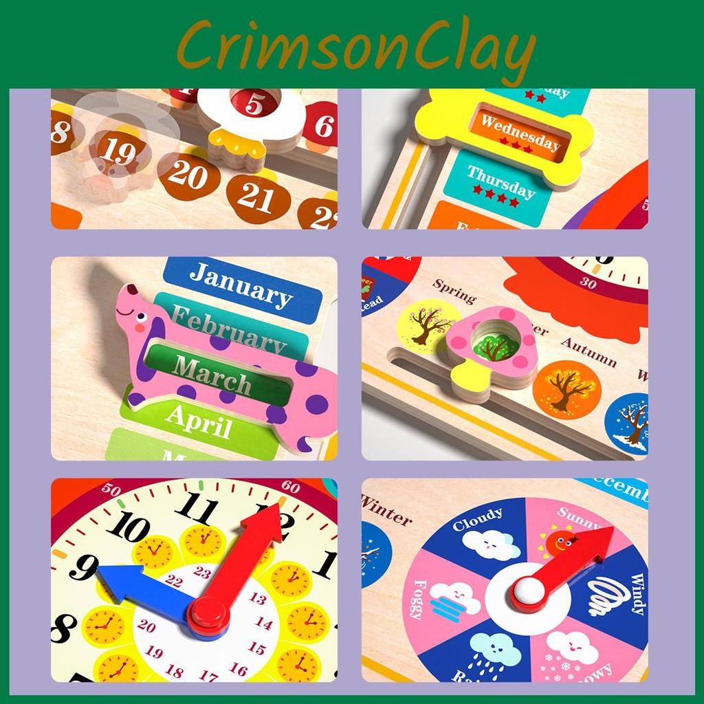 Детский календарь Деревянные часы Обучающий пазл Игрушка для образования Дошкольное