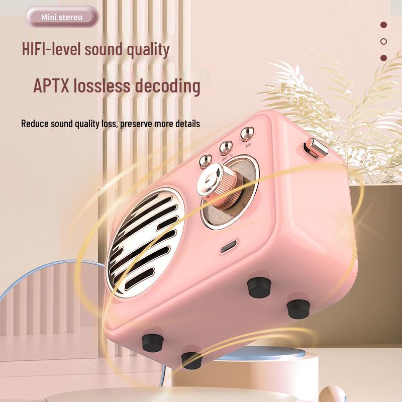 W13 Ретро Мини Беспроводная Уличная Портативная Радиоколонка с Громким Басом